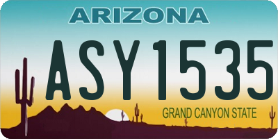 AZ license plate ASY1535