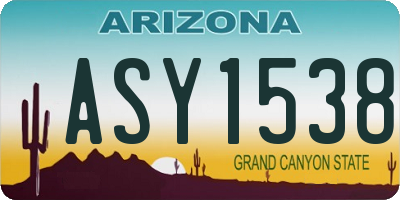 AZ license plate ASY1538