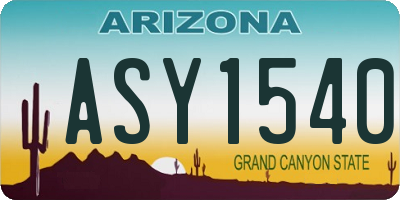 AZ license plate ASY1540