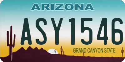 AZ license plate ASY1546