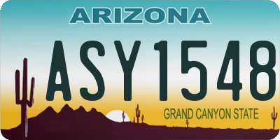 AZ license plate ASY1548
