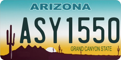 AZ license plate ASY1550