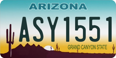 AZ license plate ASY1551