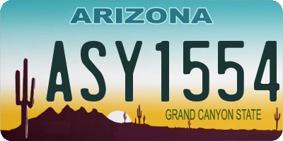 AZ license plate ASY1554