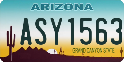 AZ license plate ASY1563