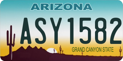 AZ license plate ASY1582