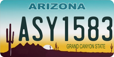 AZ license plate ASY1583