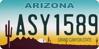 AZ license plate ASY1589