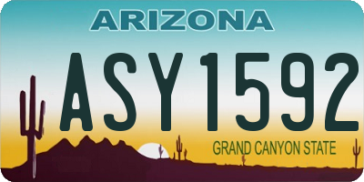 AZ license plate ASY1592