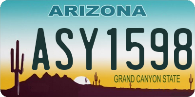 AZ license plate ASY1598