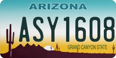 AZ license plate ASY1608