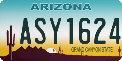 AZ license plate ASY1624
