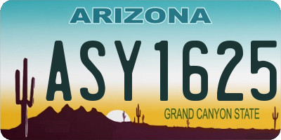 AZ license plate ASY1625