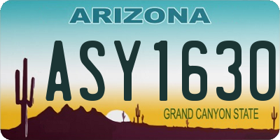 AZ license plate ASY1630