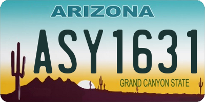 AZ license plate ASY1631