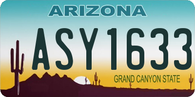 AZ license plate ASY1633