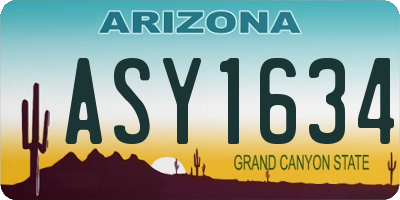 AZ license plate ASY1634