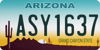 AZ license plate ASY1637