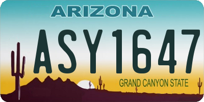 AZ license plate ASY1647