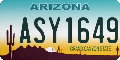 AZ license plate ASY1649