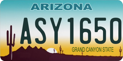 AZ license plate ASY1650