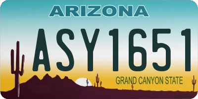 AZ license plate ASY1651