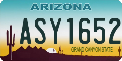 AZ license plate ASY1652