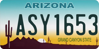 AZ license plate ASY1653