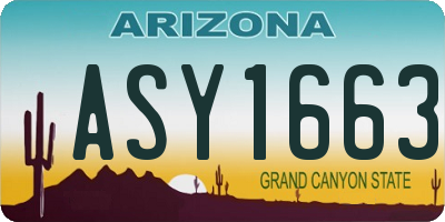 AZ license plate ASY1663