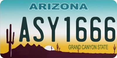 AZ license plate ASY1666