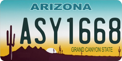 AZ license plate ASY1668