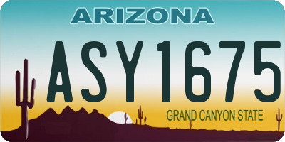 AZ license plate ASY1675