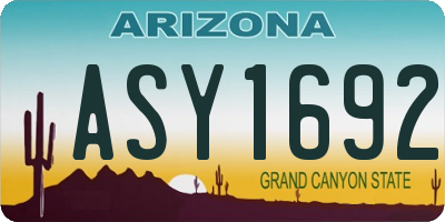 AZ license plate ASY1692