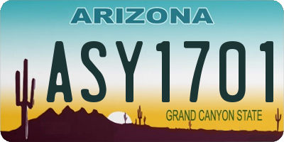 AZ license plate ASY1701