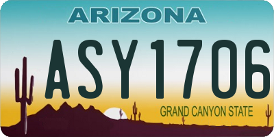 AZ license plate ASY1706