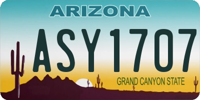 AZ license plate ASY1707