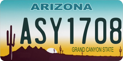 AZ license plate ASY1708