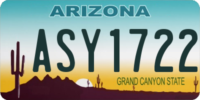 AZ license plate ASY1722