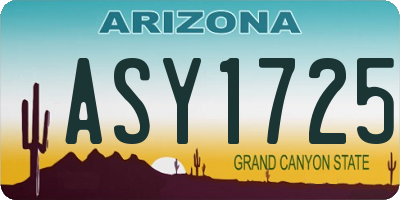 AZ license plate ASY1725