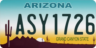AZ license plate ASY1726