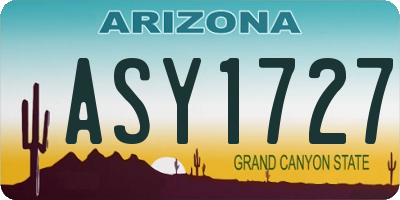 AZ license plate ASY1727