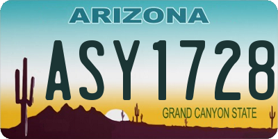 AZ license plate ASY1728