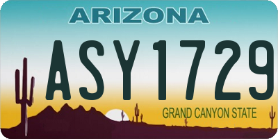 AZ license plate ASY1729