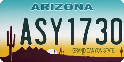 AZ license plate ASY1730