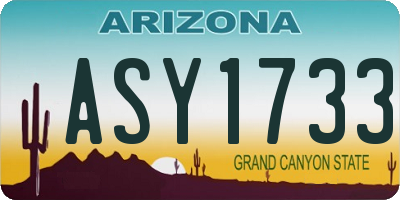 AZ license plate ASY1733