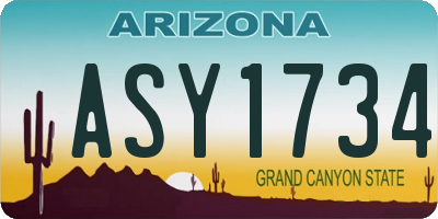 AZ license plate ASY1734