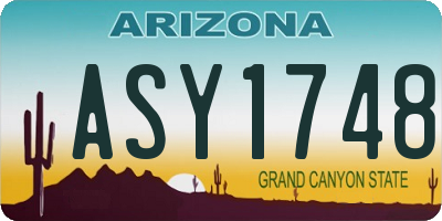 AZ license plate ASY1748