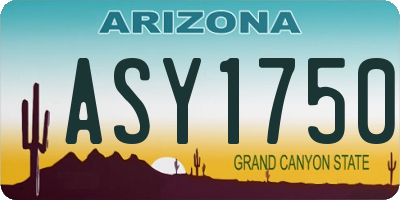 AZ license plate ASY1750