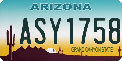 AZ license plate ASY1758