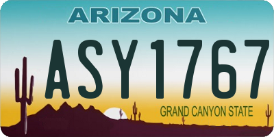 AZ license plate ASY1767
